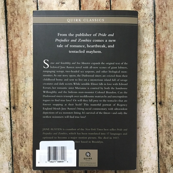 Jane Austin’s Sense and Sensibility and Sea Monsters “Quirk Classics” Paperback - Picture 2 of 2